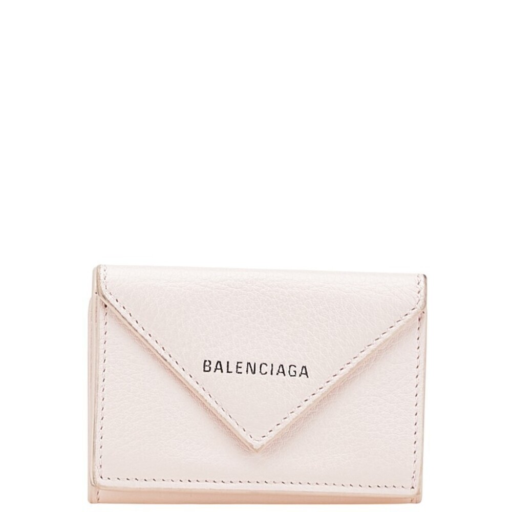 Balenciaga Leather fold Wallet Paper Pink Compact Tri - Picture 2 of 8